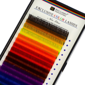 Hedvábné řasy mix barev D, 0,20 X 11 mm - 16 řad